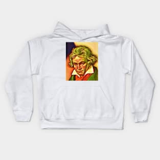 Ludwig van Beethoven snow Portrait | Ludwig van Beethoven Artwork 15 Kids Hoodie